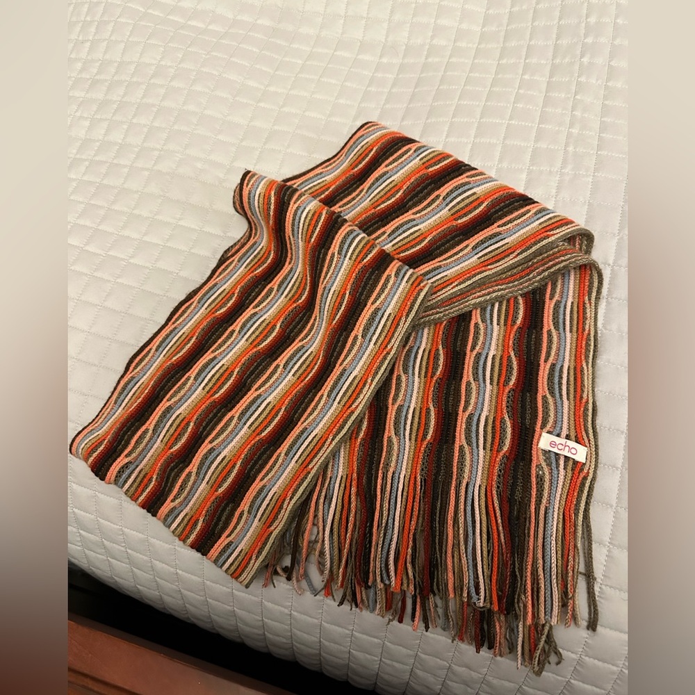 Echo Striped Multicolor Scarf - Picture 4 of 4
